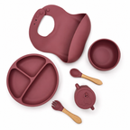 GEM+ | 6-Piece Silicone Baby Feeding Set - BPA-Free - Weaning Set -Suction Bowl