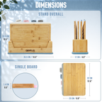 GEM+ | 4 PCS Premium Natural Bamboo Color Coded Chopping Board Set - Blue