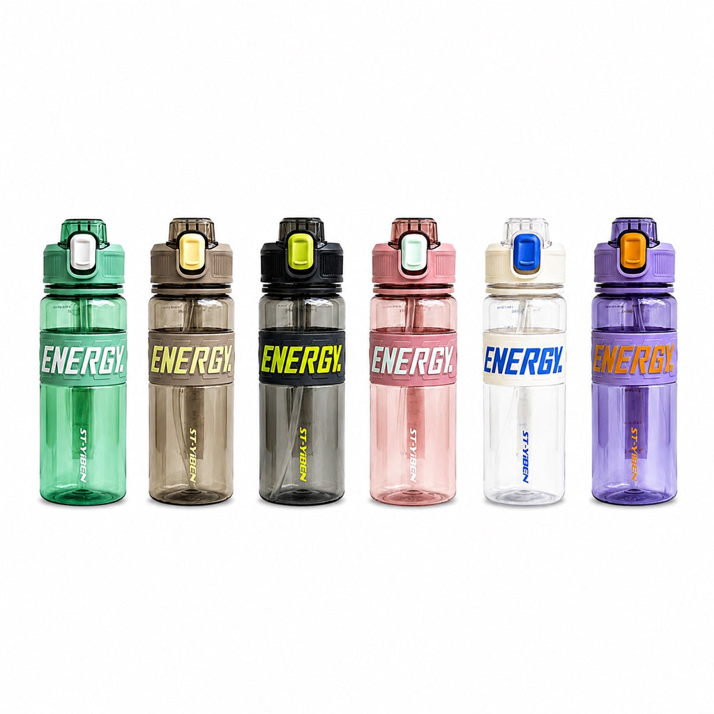 GEM+| 650ml Reusable Water Bottle with Straw BPA Leakproof Sports Gym Travel