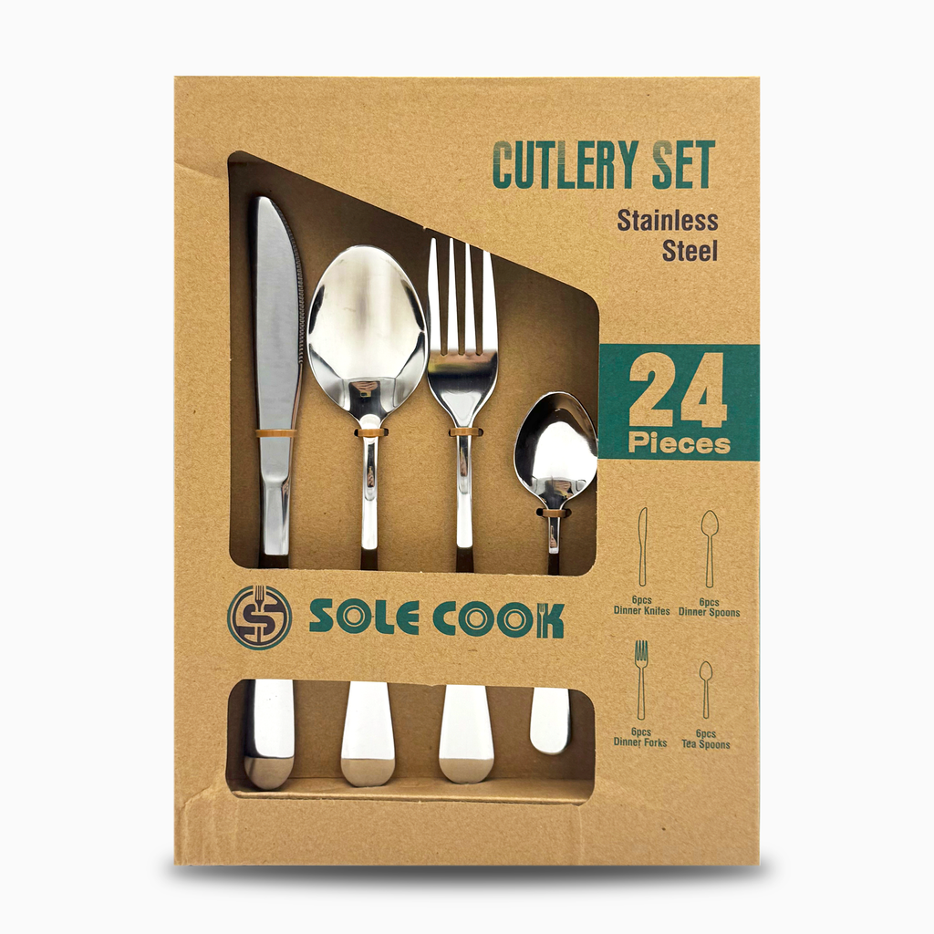GEM+ | 24-Piece Premium Stainless Steel Cutlery Set Quality Rust-Resistant