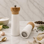 2 Bamboo Salt & Pepper Grinders, Gloss White