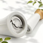 2 Bamboo Salt & Pepper Grinders, Gloss White