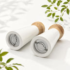 2 Bamboo Salt & Pepper Grinders, Gloss White