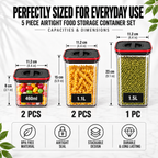 5-Piece Airtight Pantry Food Storage Containers