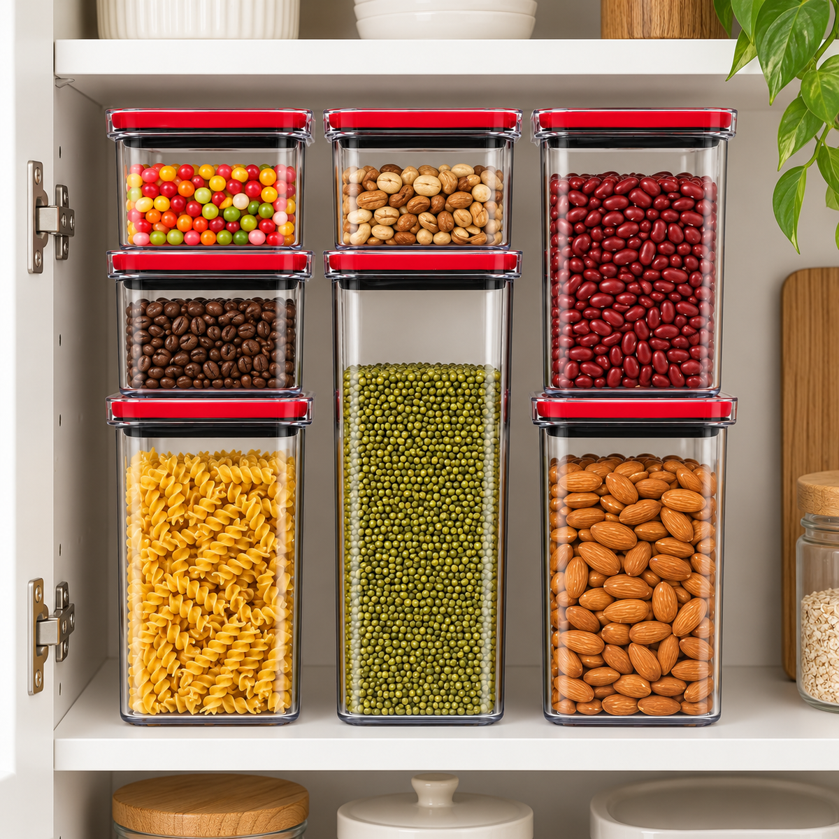 7-Piece Airtight Pantry Food Storage Containers