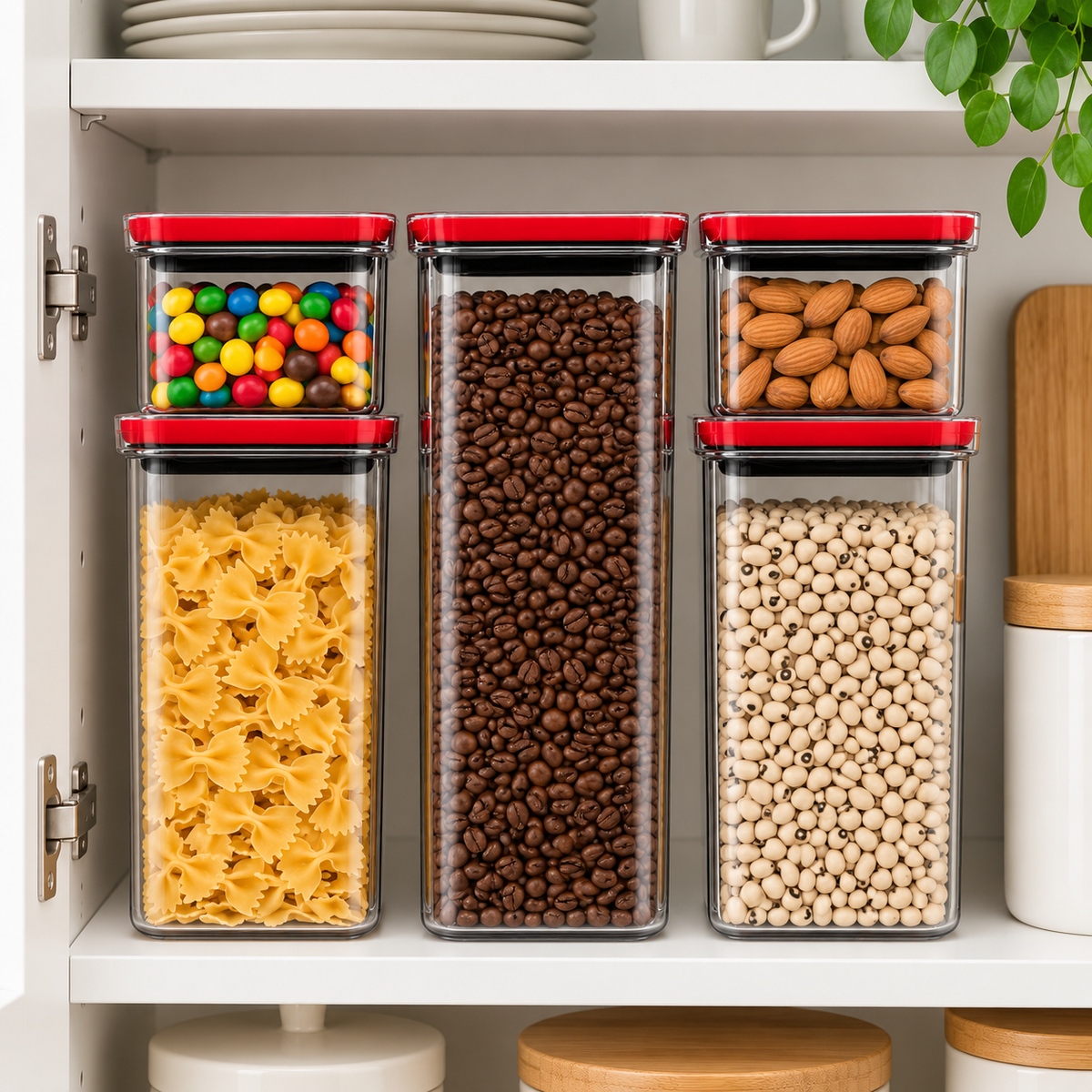 5-Piece Airtight Pantry Food Storage Containers