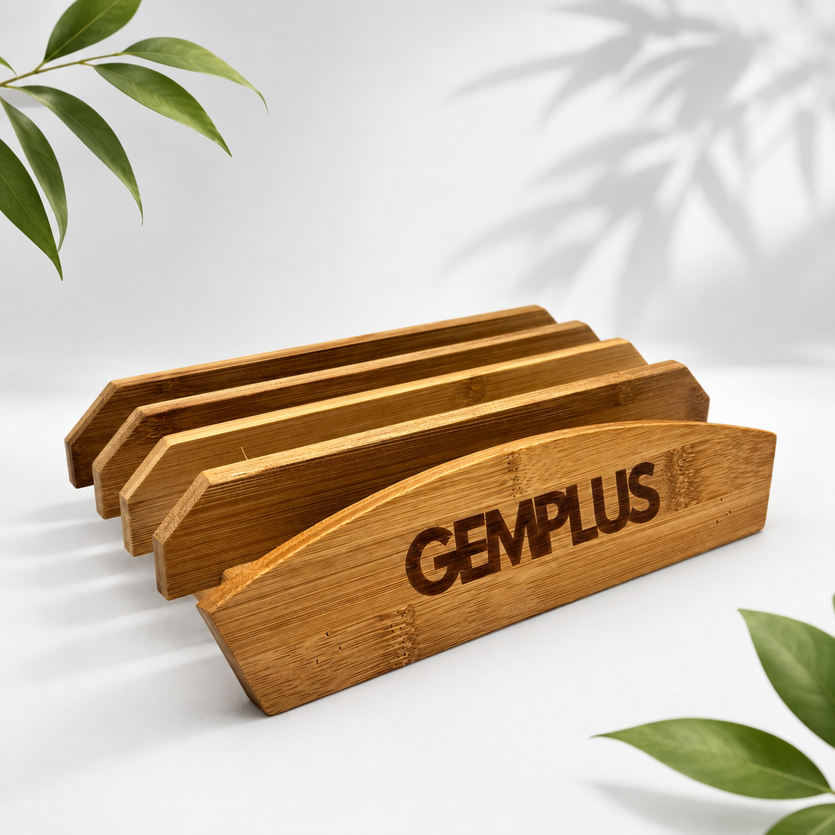 3 Bamboo Chopping Boards with Stand, White Trim