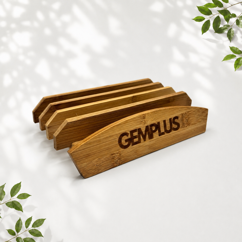 3 Heart Bamboo Chopping Boards with Stand, White