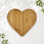 3 Heart Bamboo Chopping Boards with Stand, White
