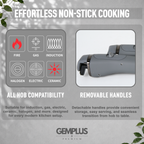 GEM+ | 17PCS Non-Stick Cookware Set Grey – Induction Ready Aluminium Pots & Pans