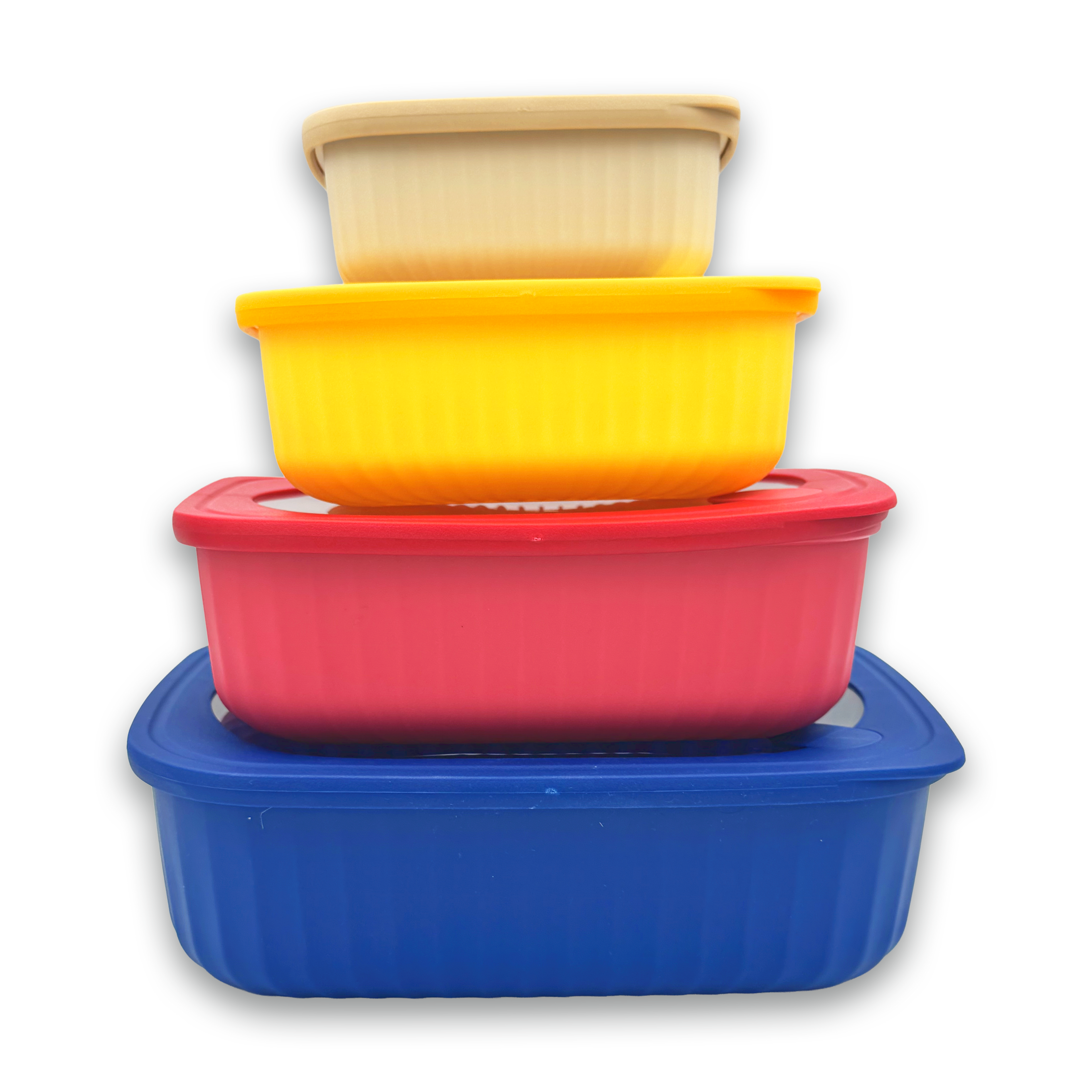 GEM+ | 4-Piece BPA-Free Rectangular Food Containers | Lock & Seal Lids | Microwave Safe