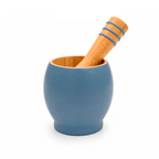 Bamboo Mortar and Pestle Set, Blue