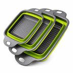 GEM+ | 3-Piece Square Collapsible Colander Set – Space-Saving BPA-Free