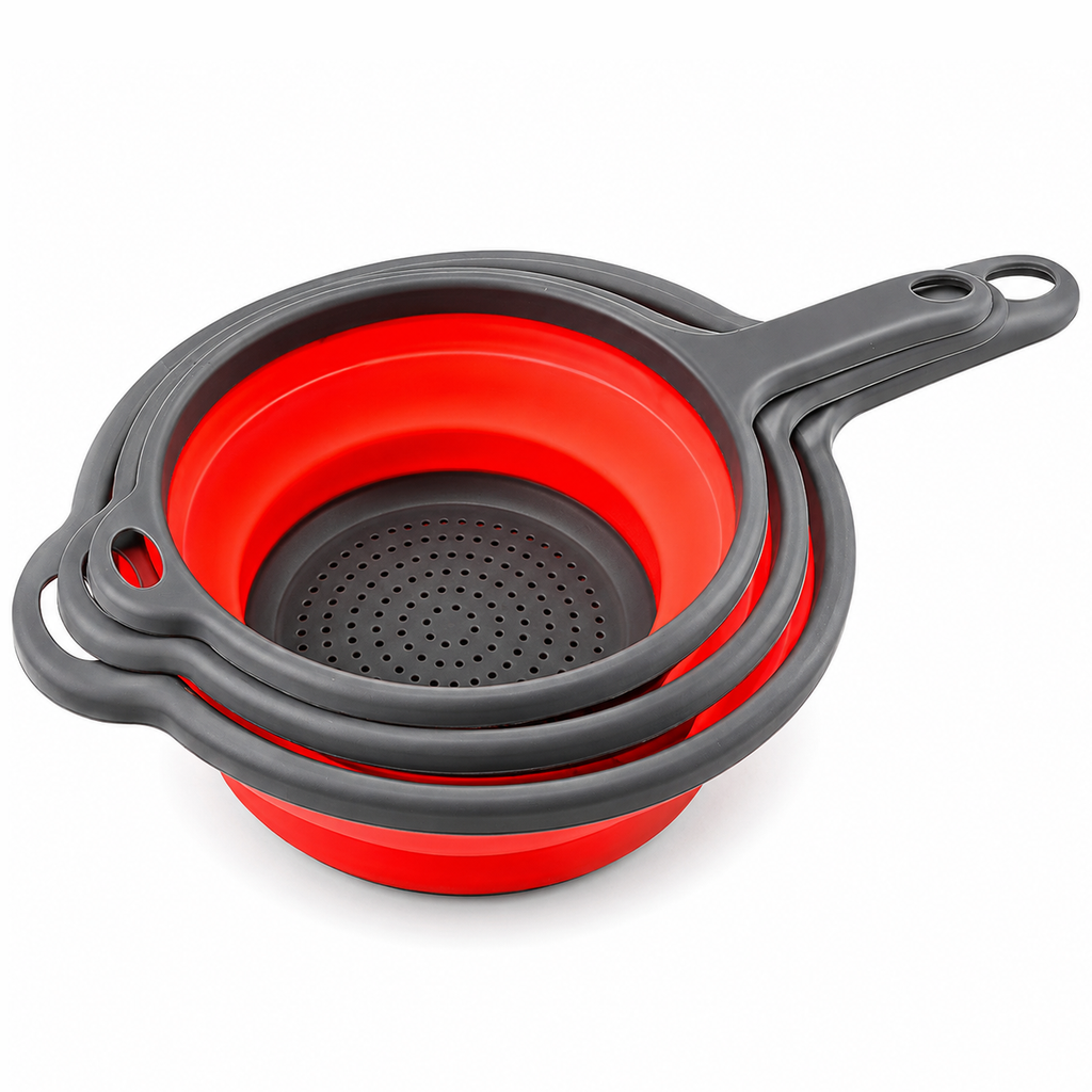 GEM+ | 3-Piece Collapsible Colander Set with Handle & Hanging Loop – BPA FREE
