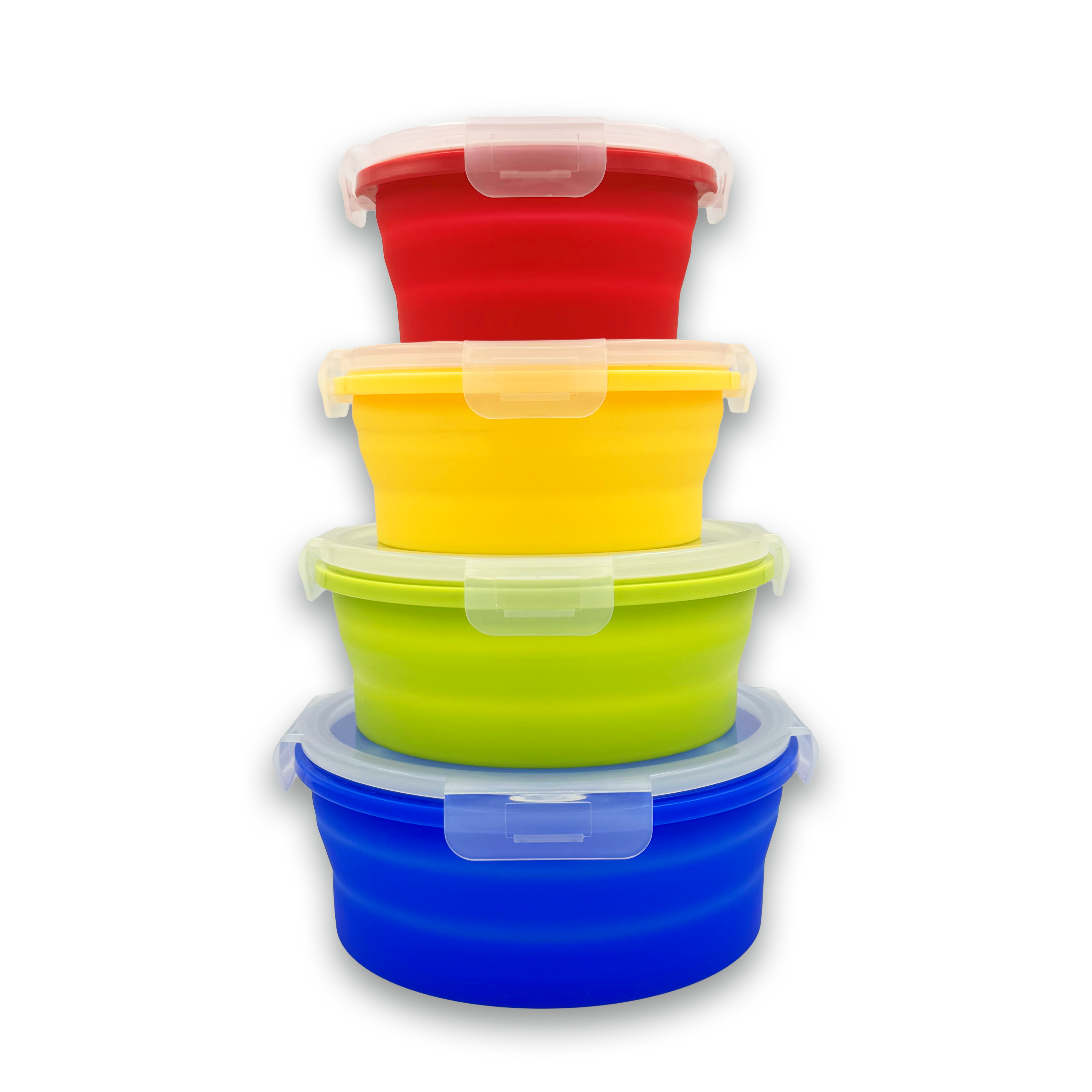 GEM+ | 4-Piece Collapsible Round Food Container Set – Space-Saving  BPA FREE