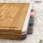 GEM+ | 4 PCS Premium Natural Bamboo Color Coded Chopping Board Set - White